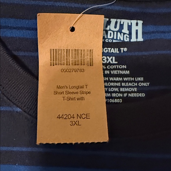 Duluth Trading Co Navy and Blue Striped Tee - Picture 3 of 7